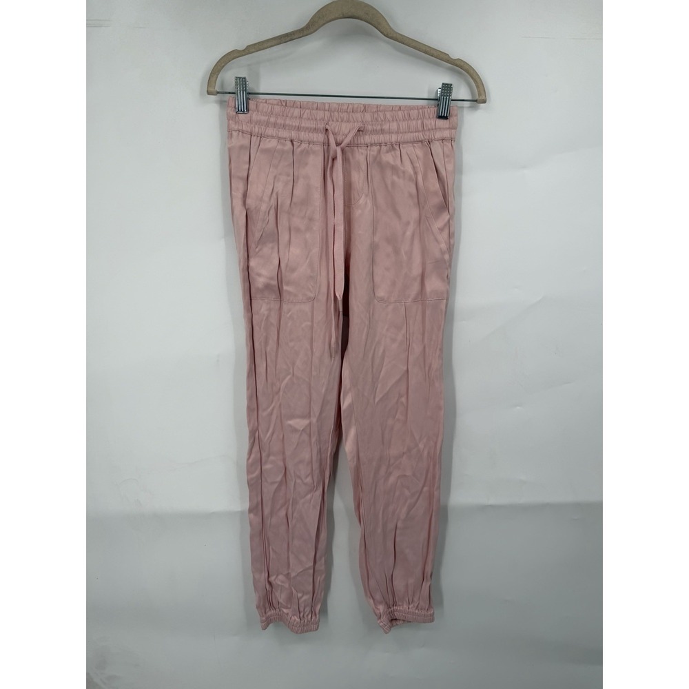 Liverpool Satin Jogger Women XS Pink Casual Loungewear Preppy Pull On High Rise